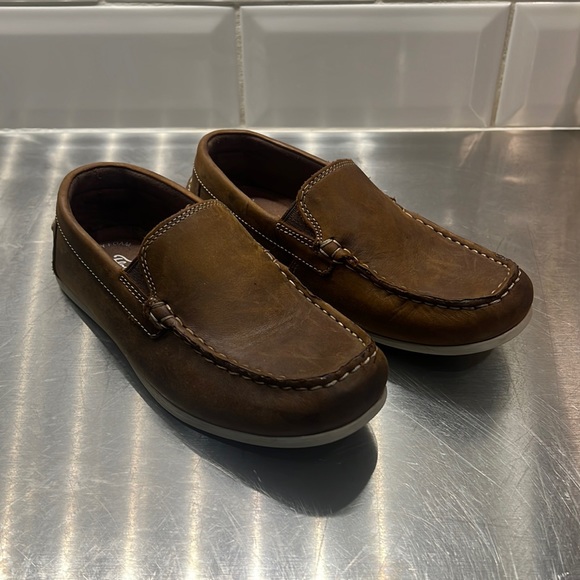 Boys Florsheim kids Jasper Venetian Jr. brown leather loafer 3.5 - Picture 1 of 8
